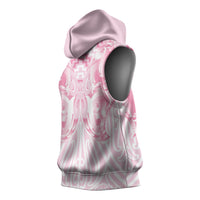 Aotearoa Kowhaiwhai Poutama Pink Motif Sleeveless Hoodie LT9 - Polynesian Pride