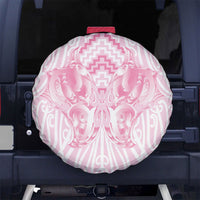 Aotearoa Kowhaiwhai Poutama Pink Motif Spare Tire Cover LT9 No hole Pink - Polynesian Pride