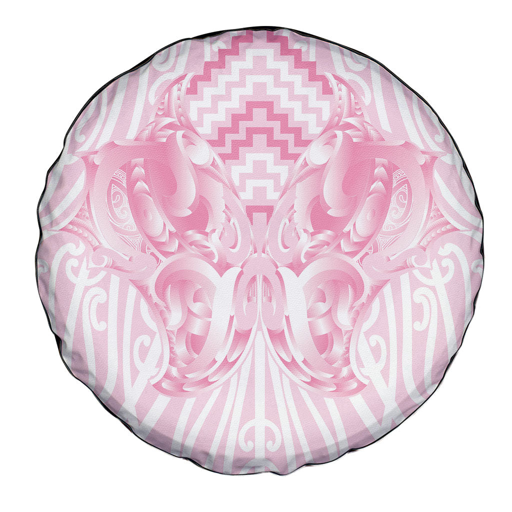 Aotearoa Kowhaiwhai Poutama Pink Motif Spare Tire Cover LT9 - Polynesian Pride