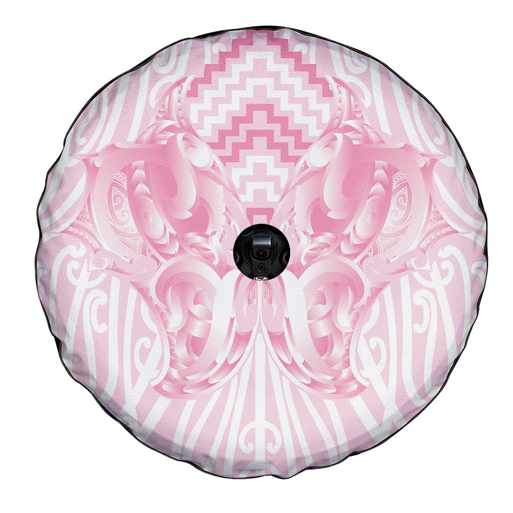 Aotearoa Kowhaiwhai Poutama Pink Motif Spare Tire Cover LT9 - Polynesian Pride