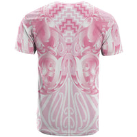 Aotearoa Kowhaiwhai Poutama Pink Motif T Shirt