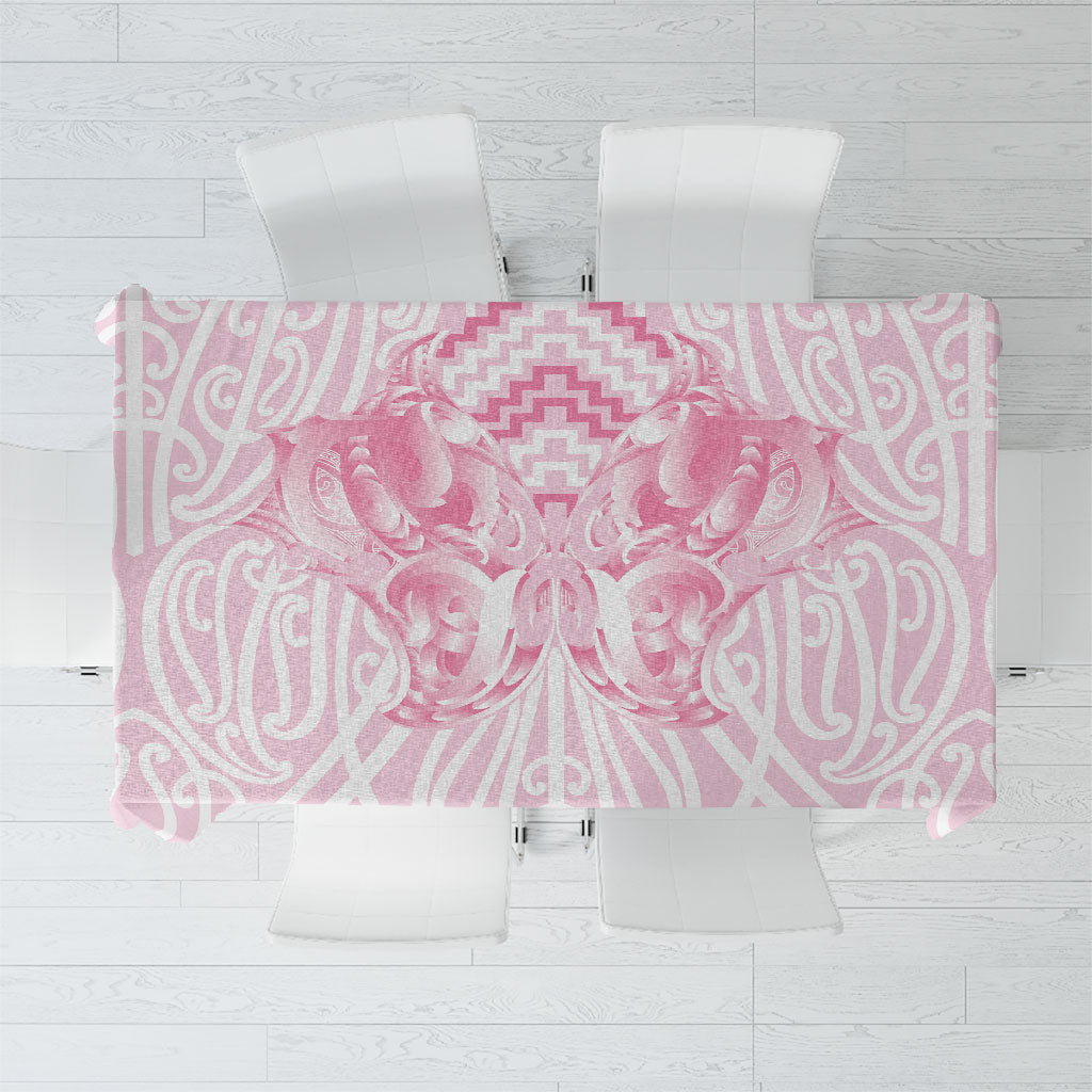 Aotearoa Kowhaiwhai Poutama Pink Motif Tablecloth LT9 Pink - Polynesian Pride