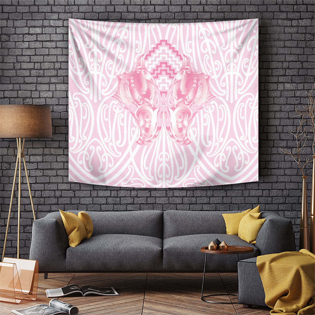 Aotearoa Kowhaiwhai Poutama Pink Motif Tapestry LT9 Pink - Polynesian Pride