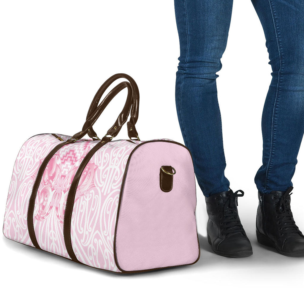 Aotearoa Kowhaiwhai Poutama Pink Motif Travel Bag LT9 - Polynesian Pride