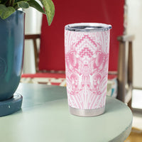 Aotearoa Kowhaiwhai Poutama Pink Motif Tumbler Cup LT9 - Polynesian Pride