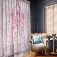 Aotearoa Kowhaiwhai Poutama Pink Motif Window Curtain