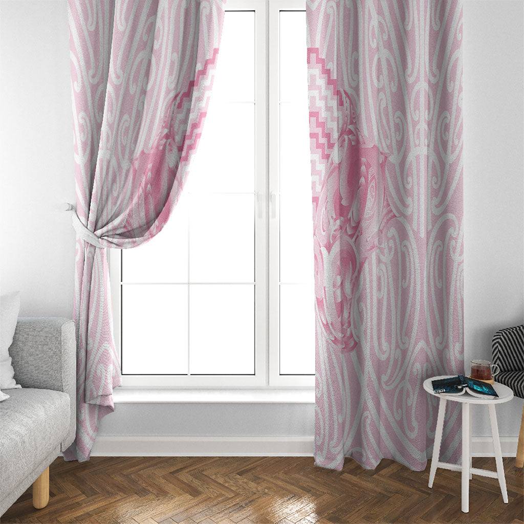 Aotearoa Kowhaiwhai Poutama Pink Motif Window Curtain