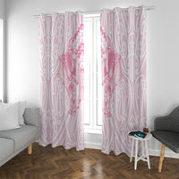 Aotearoa Kowhaiwhai Poutama Pink Motif Window Curtain