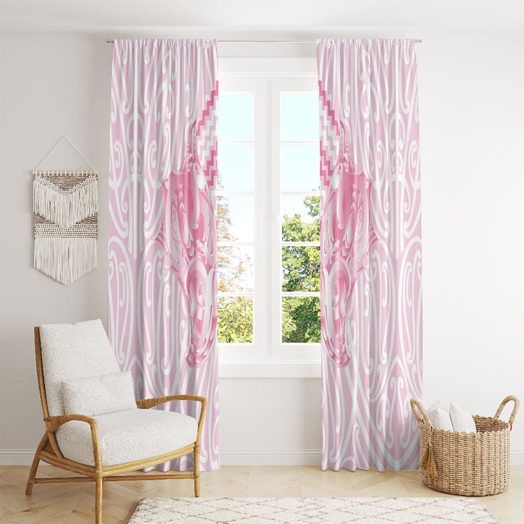 Aotearoa Kowhaiwhai Poutama Pink Motif Window Curtain