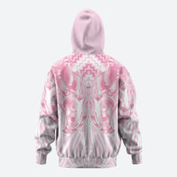 Aotearoa Kowhaiwhai Poutama Pink Motif Zip Hoodie