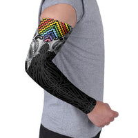 Aotearoa Kowhaiwhai Poutama Rainbow Motif Arm Sleeves