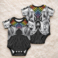 Aotearoa Kowhaiwhai Poutama Rainbow Motif Baby Onesie