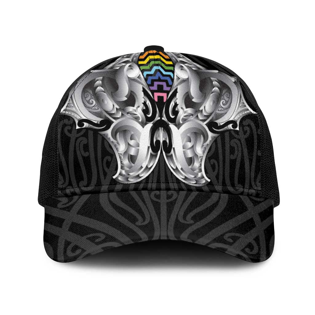 Aotearoa Kowhaiwhai Poutama Rainbow Motif Baseball Net Cap