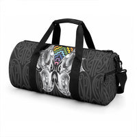 Aotearoa Kowhaiwhai Poutama Rainbow Motif Duffle Bag