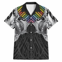 Aotearoa Kowhaiwhai Poutama Rainbow Motif Hawaiian Shirt