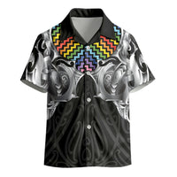 Aotearoa Kowhaiwhai Poutama Rainbow Motif Kid Hawaiian Shirt LT9 - Polynesian Pride