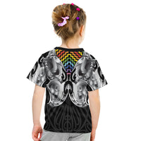 Aotearoa Kowhaiwhai Poutama Rainbow Motif Kid T Shirt