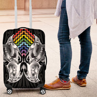 Aotearoa Kowhaiwhai Poutama Rainbow Motif Luggage Cover