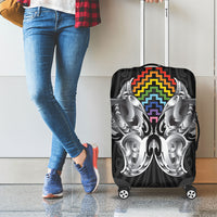 Aotearoa Kowhaiwhai Poutama Rainbow Motif Luggage Cover