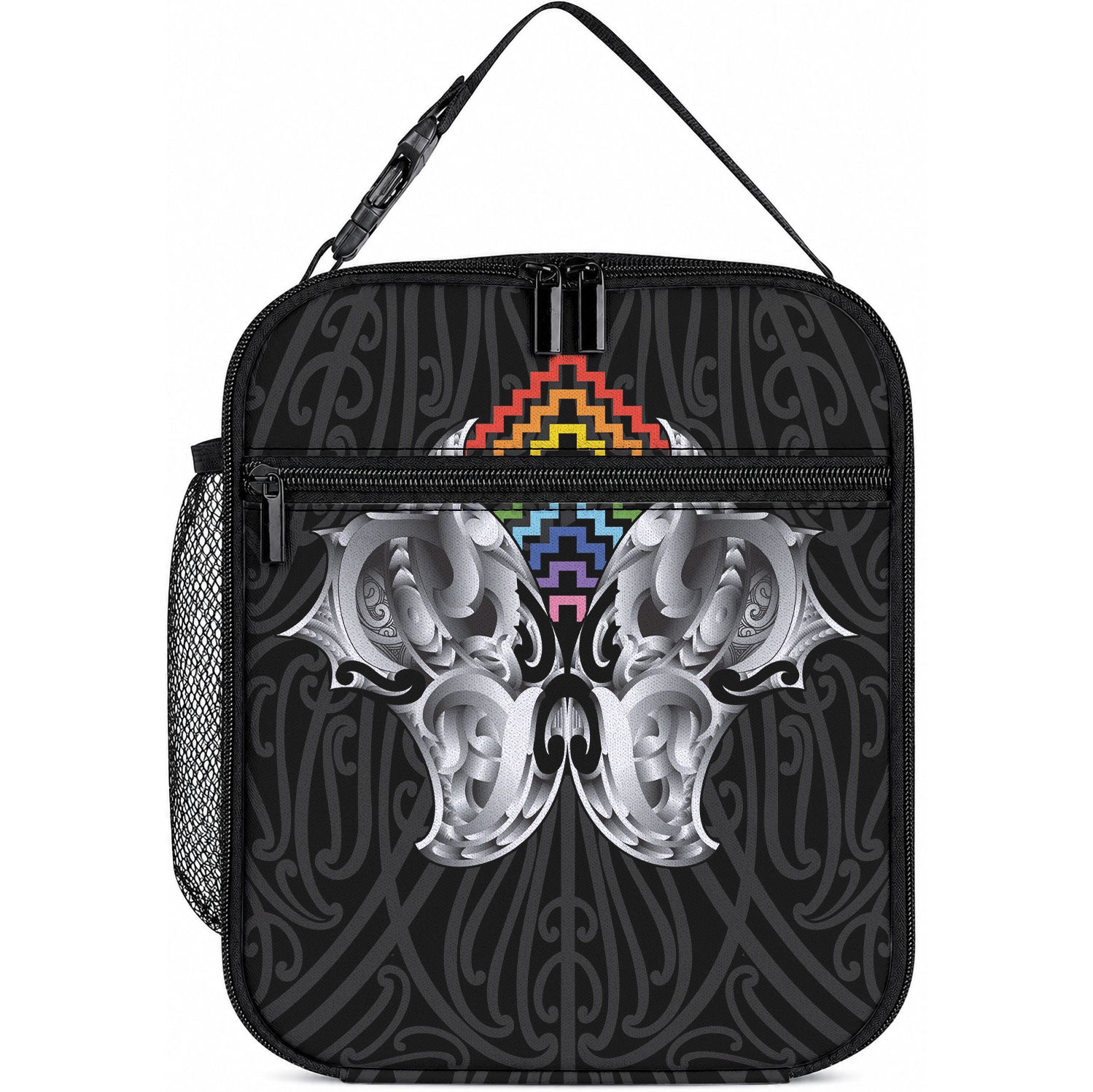 Aotearoa Kowhaiwhai Poutama Rainbow Motif Lunch Bag