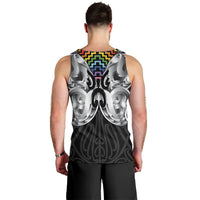 Aotearoa Kowhaiwhai Poutama Rainbow Motif Men Tank Top LT9 - Polynesian Pride