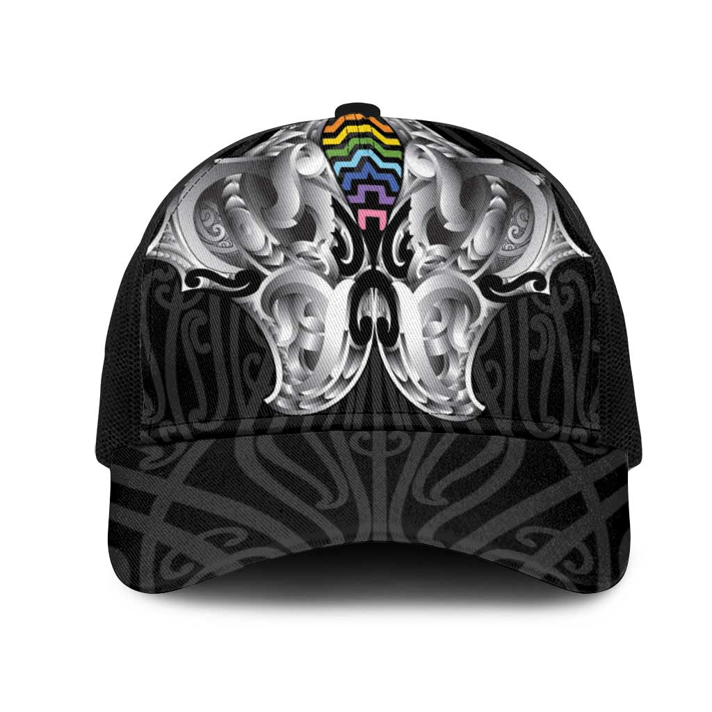 Aotearoa Kowhaiwhai Poutama Rainbow Motif Mesh Trucker Cap