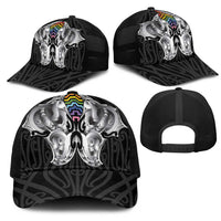 Aotearoa Kowhaiwhai Poutama Rainbow Motif Mesh Trucker Cap