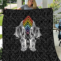 Aotearoa Kowhaiwhai Poutama Rainbow Motif Quilt