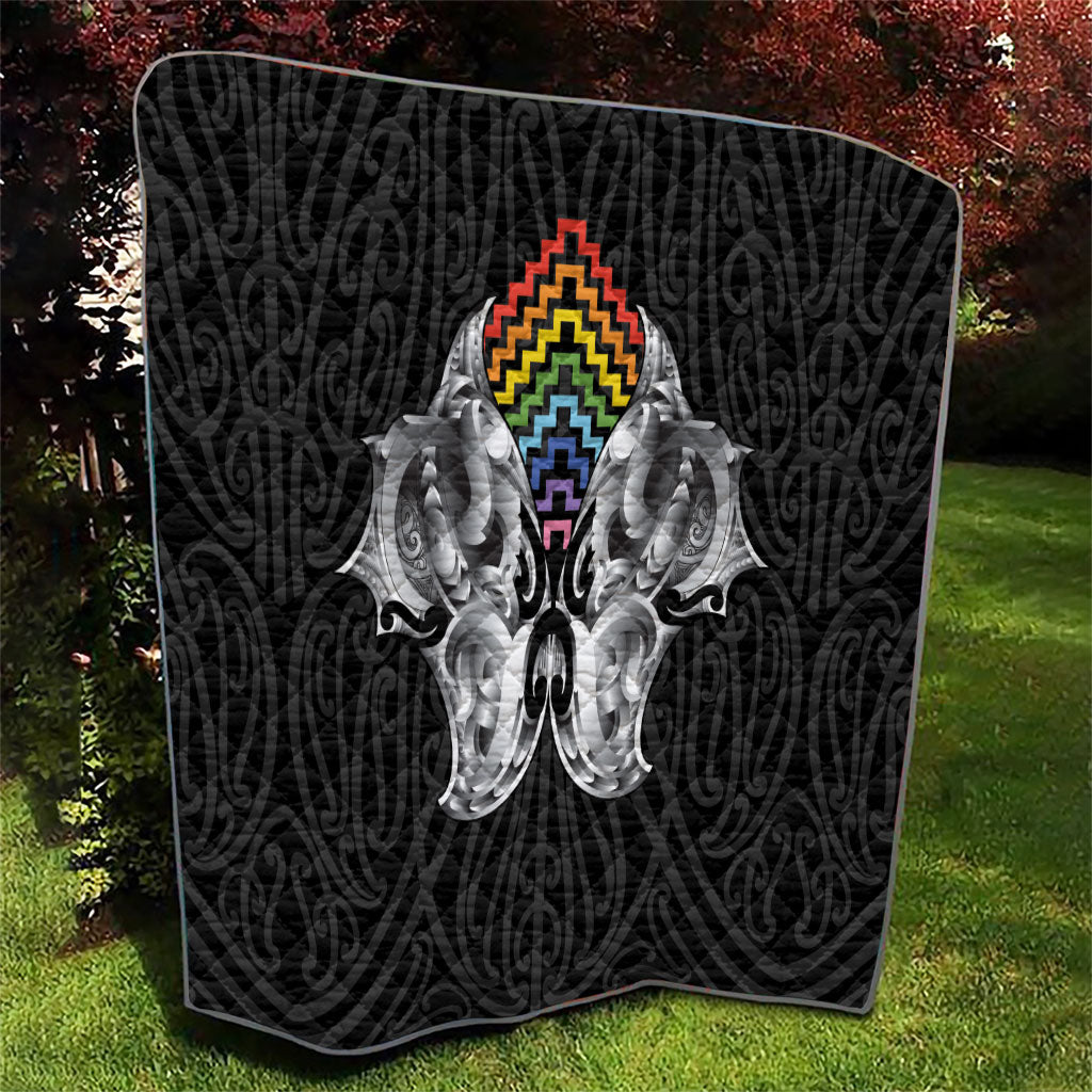 Aotearoa Kowhaiwhai Poutama Rainbow Motif Quilt