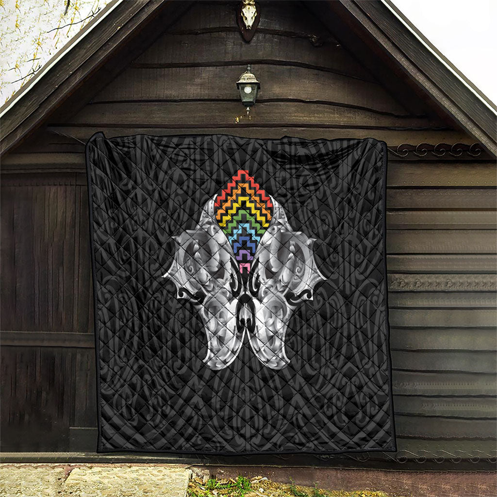 Aotearoa Kowhaiwhai Poutama Rainbow Motif Quilt