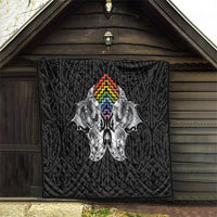 Aotearoa Kowhaiwhai Poutama Rainbow Motif Quilt