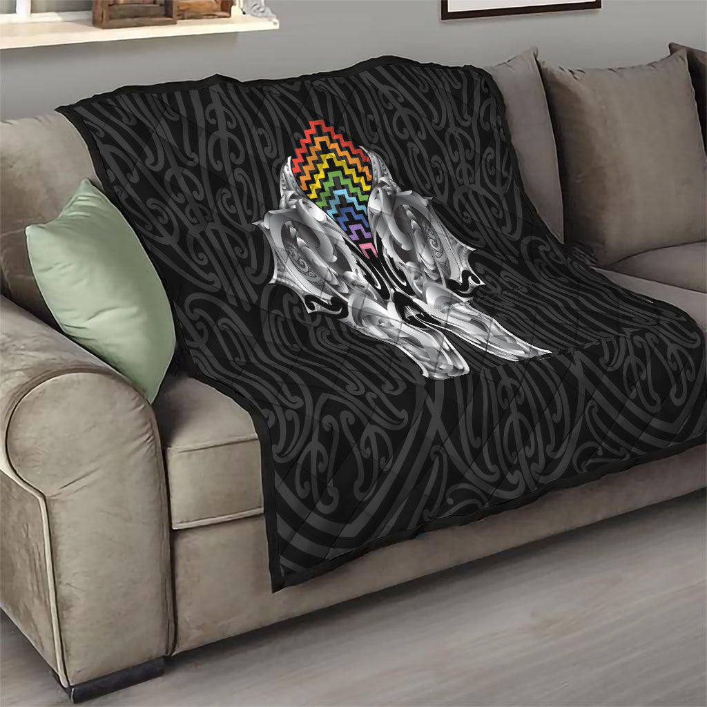 Aotearoa Kowhaiwhai Poutama Rainbow Motif Quilt