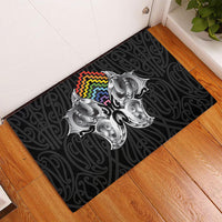 Aotearoa Kowhaiwhai Poutama Rainbow Motif Rubber Doormat