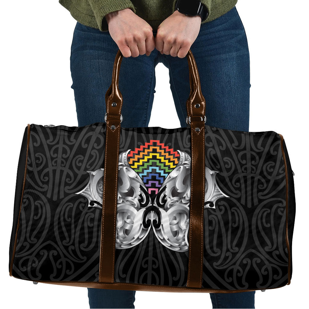 Aotearoa Kowhaiwhai Poutama Rainbow Motif Travel Bag LT9 Rainbow - Polynesian Pride