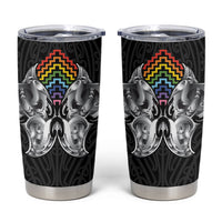 Aotearoa Kowhaiwhai Poutama Rainbow Motif Tumbler Cup
