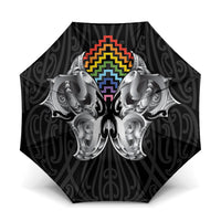 Aotearoa Kowhaiwhai Poutama Rainbow Motif Umbrella