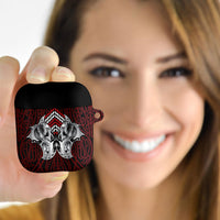 Aotearoa Kowhaiwhai Poutama Red Motif AirPods Case