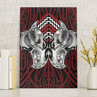 Aotearoa Kowhaiwhai Poutama Red Motif Canvas Wall Art