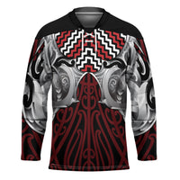 Aotearoa Kowhaiwhai Poutama Red Motif Hockey Jersey LT9 Unisex Red - Polynesian Pride