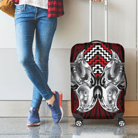 Aotearoa Kowhaiwhai Poutama Red Motif Luggage Cover