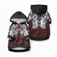 Aotearoa Kowhaiwhai Poutama Red Motif Pet Hoodie LT9 Pullover Red - Polynesian Pride