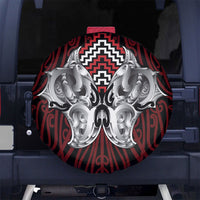 Aotearoa Kowhaiwhai Poutama Red Motif Spare Tire Cover