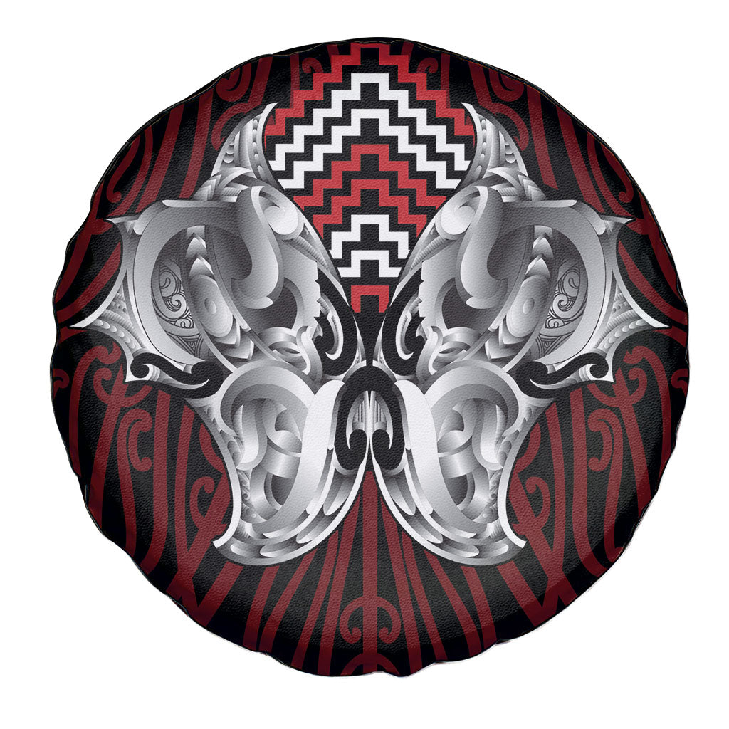 Aotearoa Kowhaiwhai Poutama Red Motif Spare Tire Cover
