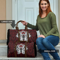 Aotearoa Kowhaiwhai Poutama Red Motif Travel Bag