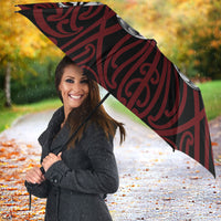 Aotearoa Kowhaiwhai Poutama Red Motif Umbrella