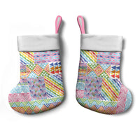 Aotearoa Kowhaiwhai Taniko Patchwork Rainbow Motifs Christmas Stocking