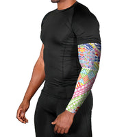 Maori Kowhaiwhai Taniko Patchwork Rainbow Motifs Arm Sleeves