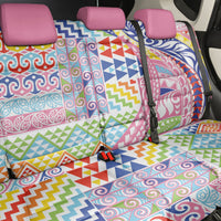 Maori Kowhaiwhai Taniko Patchwork Rainbow Motifs Back Car Seat Cover