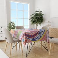 Maori Kowhaiwhai Taniko Patchwork Rainbow Motifs Tablecloth