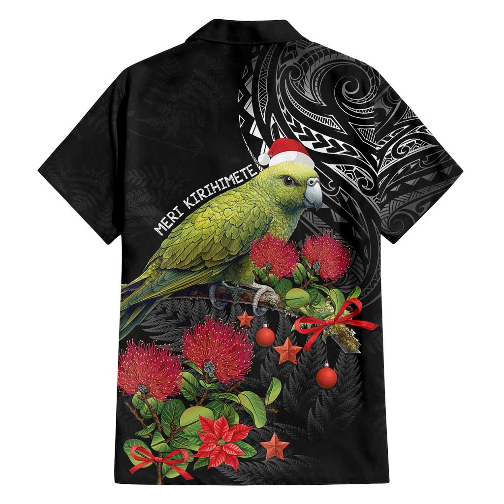 Meri Kirihimete Kakapo Family Matching Off Shoulder Maxi Dress and Hawaiian Shirt Black Silver Fern Christmas Vibe LT9 - Polynesian Pride